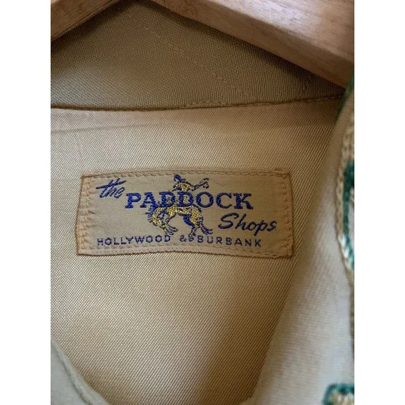 Vintage 1950s The Paddock Shops Suit Western Wear Light Yellow Flowers - Picture 10 of 16
